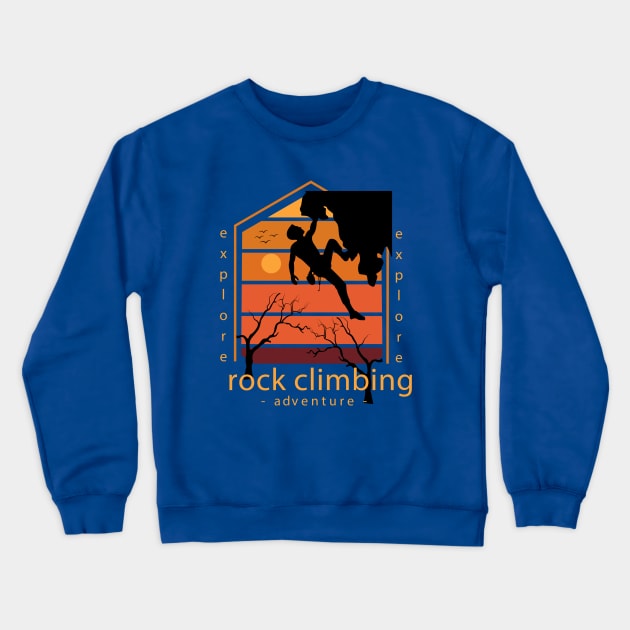 Rock Climbing Adventure Crewneck Sweatshirt by Mako Design 